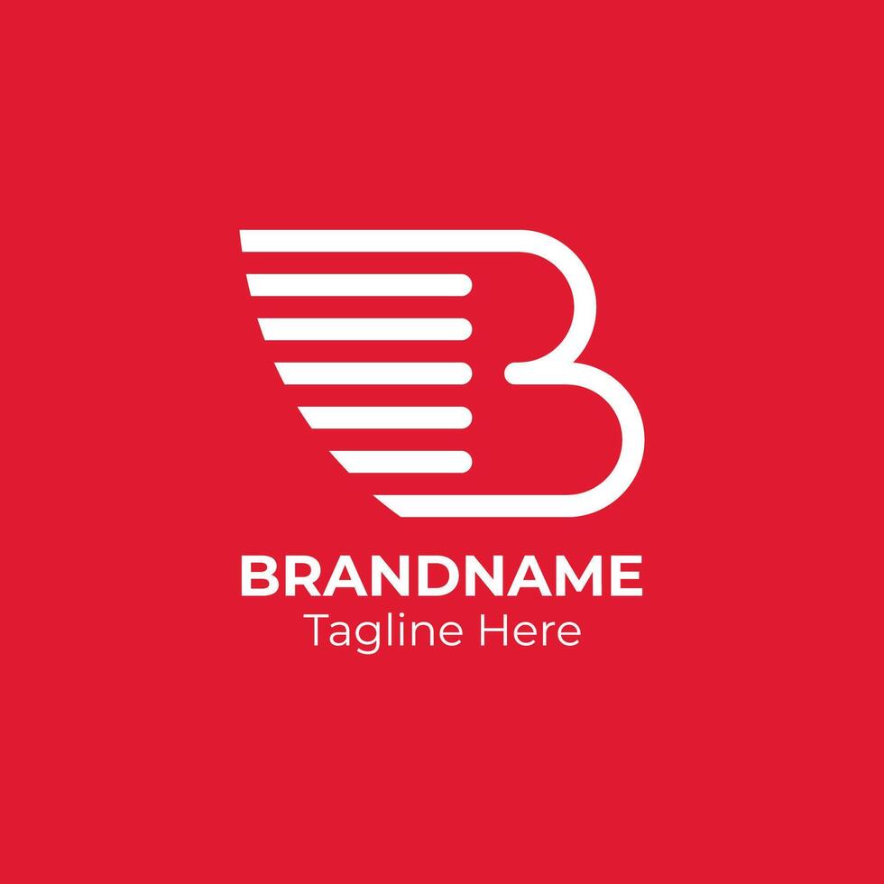 Initial letter B logo and wings symbol. Monogram B with wings logo design inspiration. vector