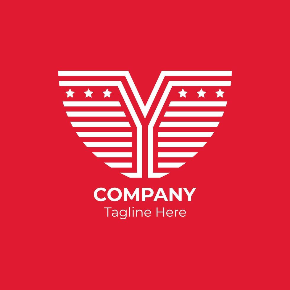 Initial letter Y logo and wings symbol. Monogram Y with wings logo design inspiration. vector