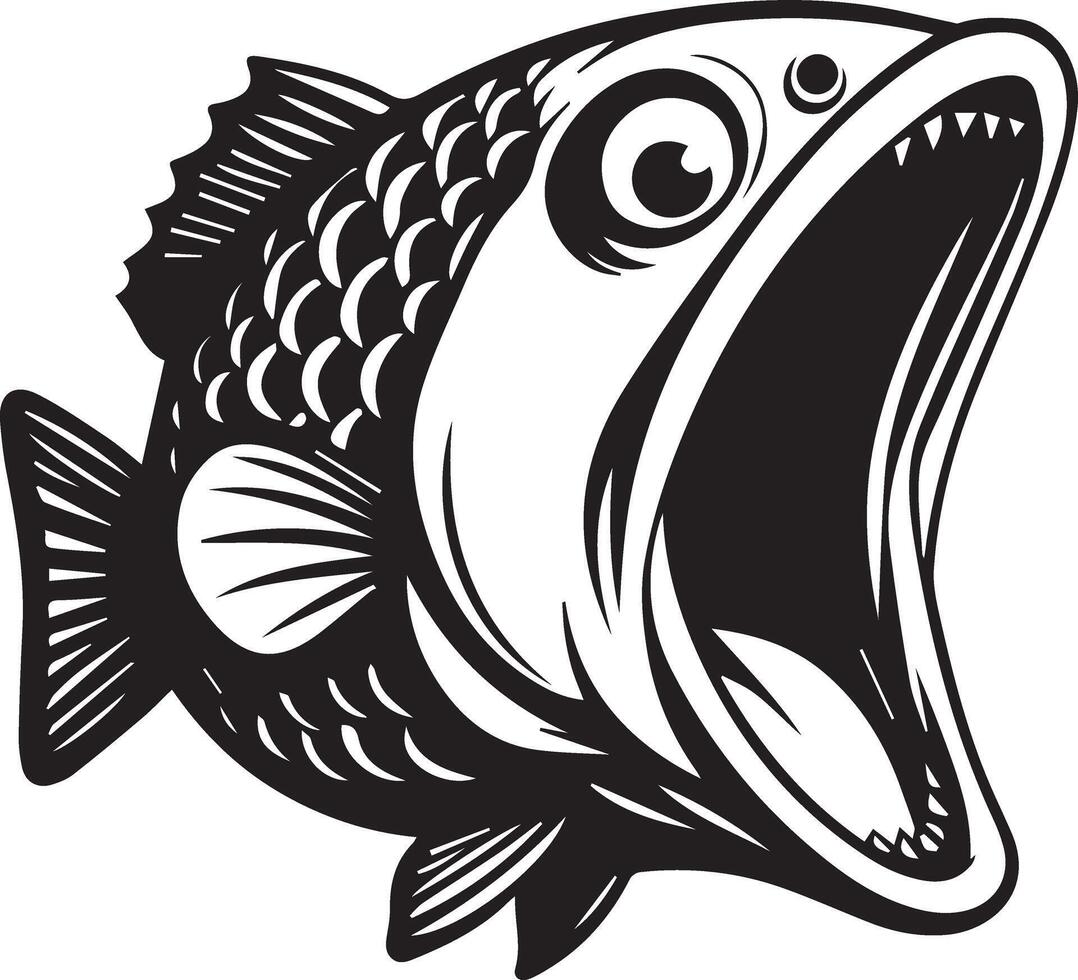 Aggressive Largemouth Bass Art vector
