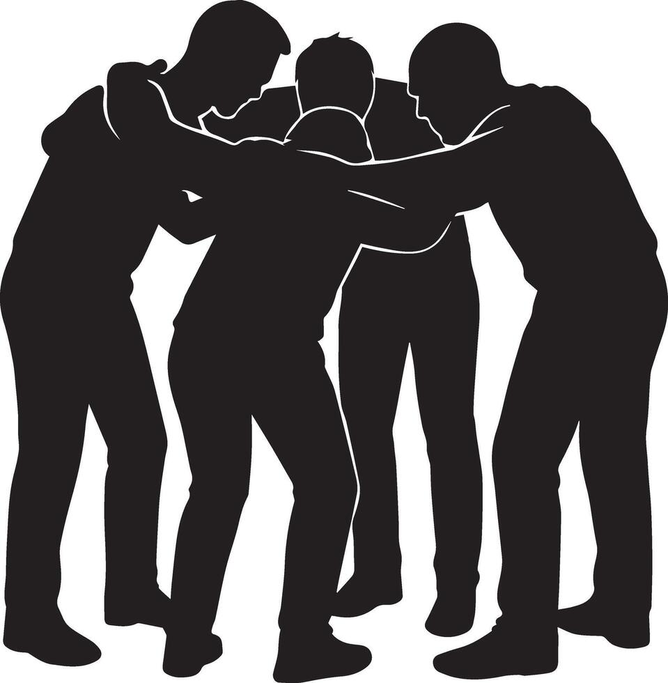 Team Huddle Silhouette Illustration vector