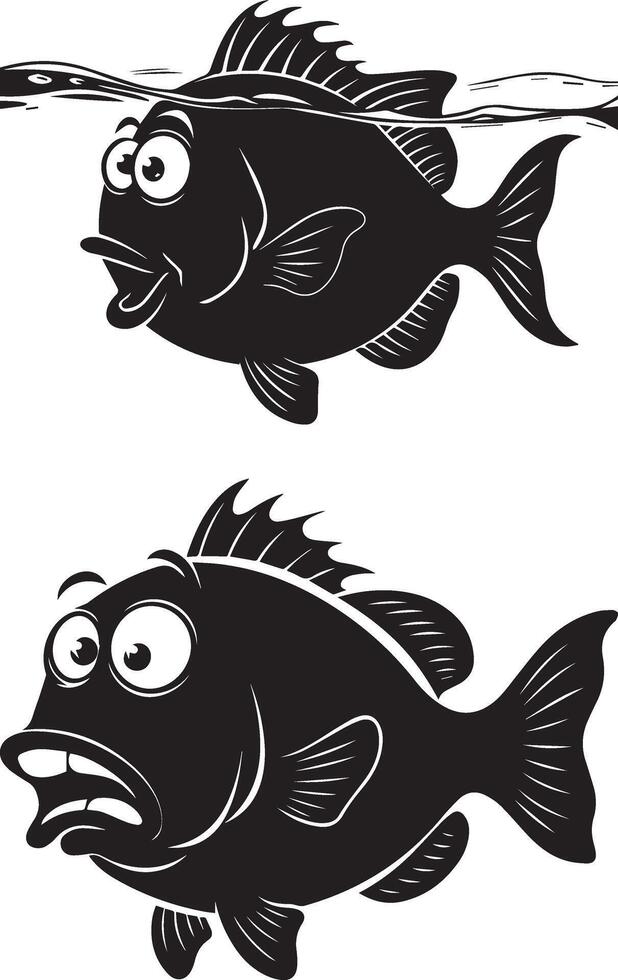 Cartoon Fish Silhouettes vector