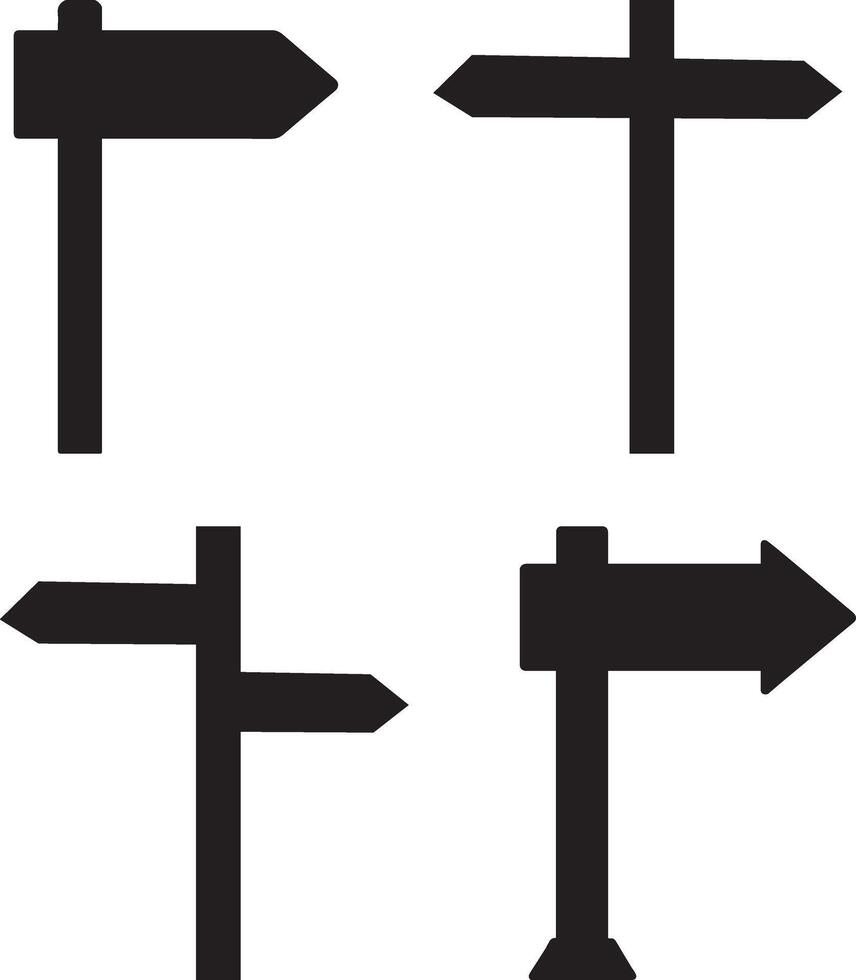 Signpost Directional Arrow Icon Set vector