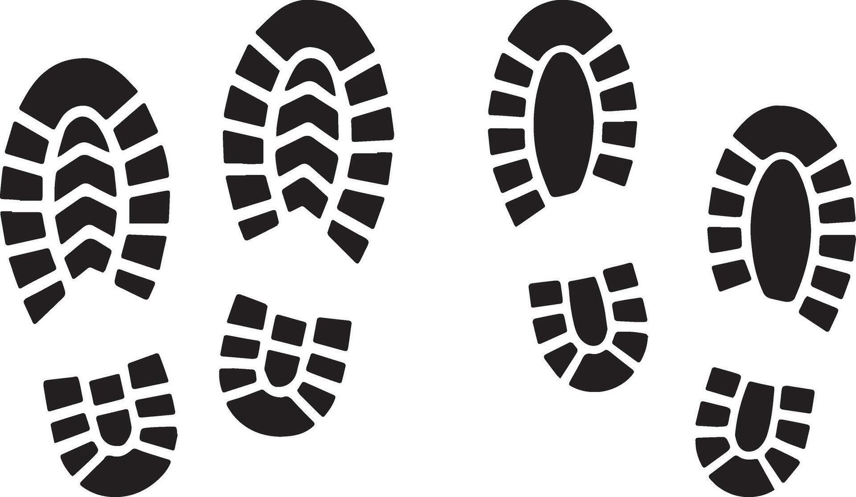 Boot Footprint Silhouette Icon Collection vector