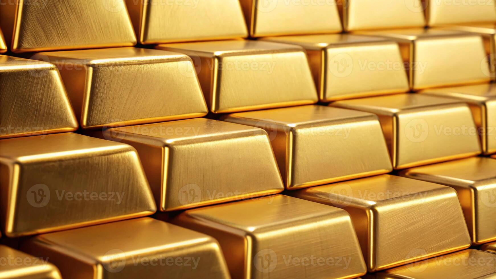 Stack of gold bars closeup. photo