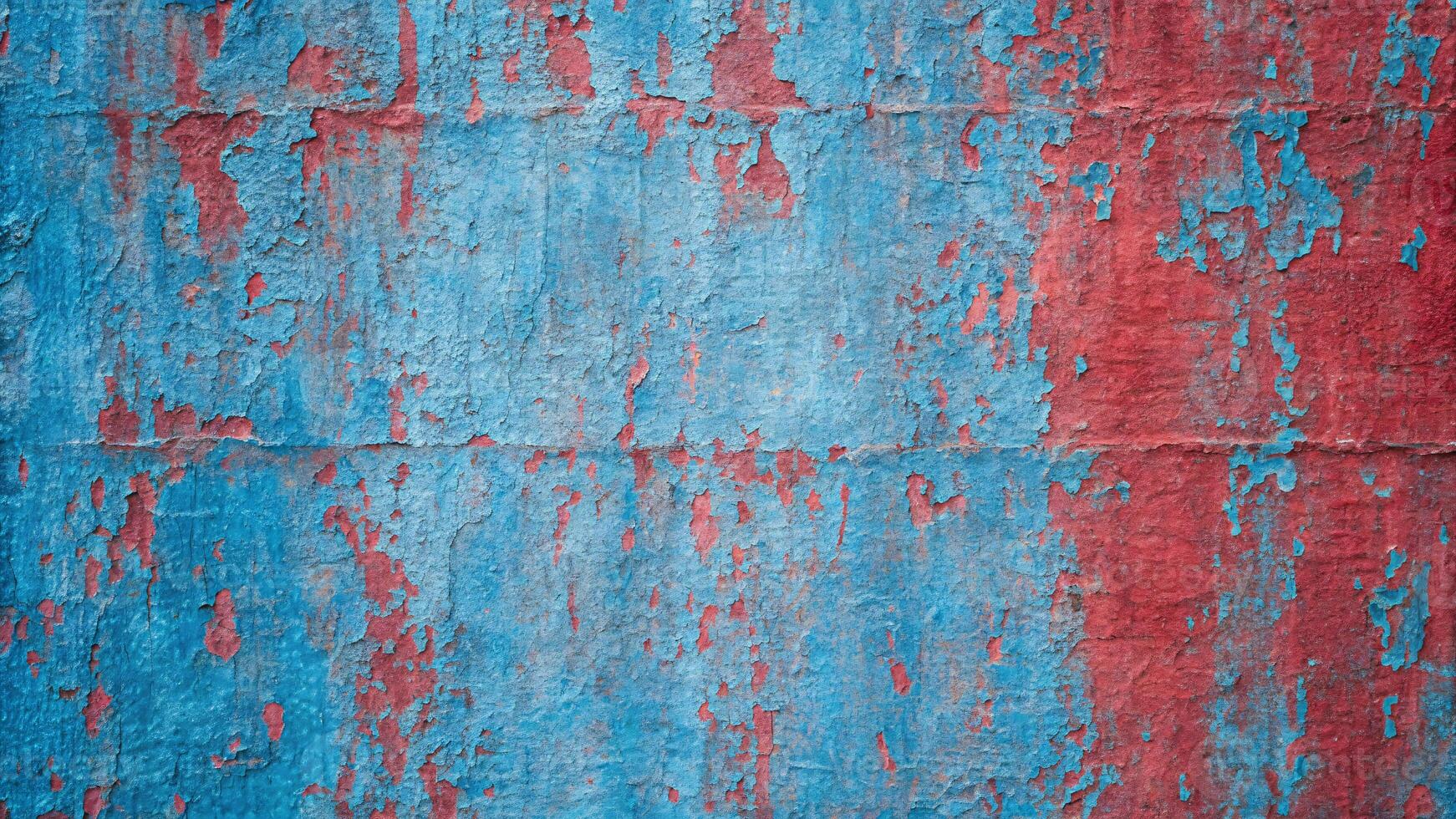 Blue and red paint on the wall abstract background and texture. photo