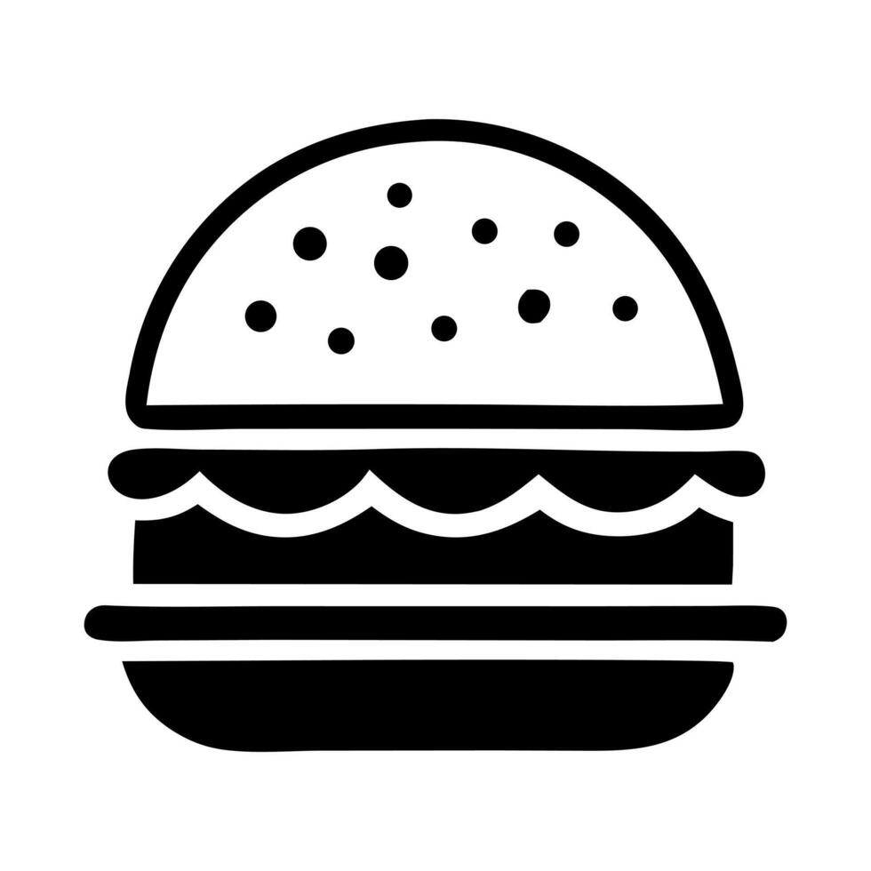 Simple black and white hamburger icon graphic vector