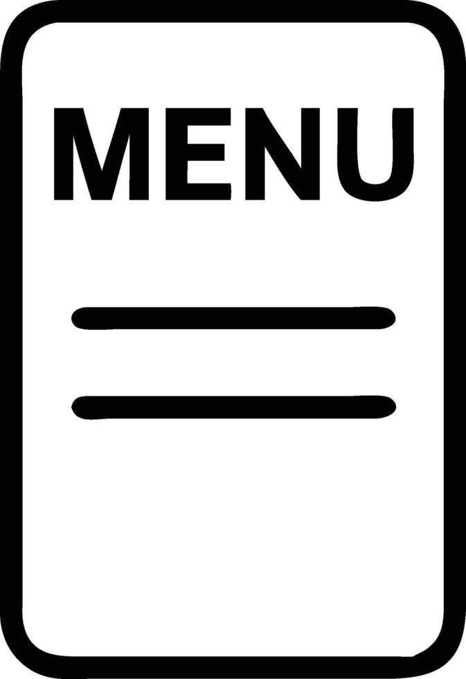 Simple menu icon with the word menu at the top and two horizontal lines in the middle section vector