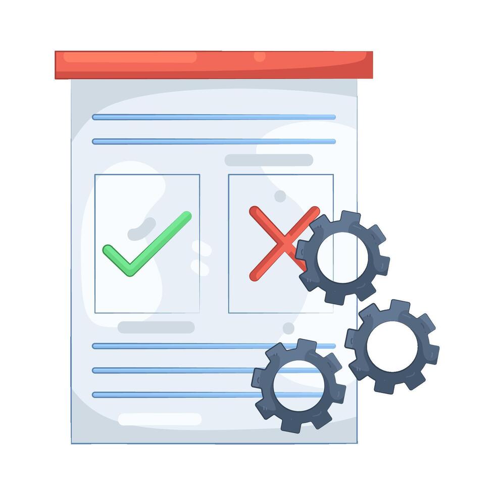 Checklist with Correct and Incorrect Choices vector