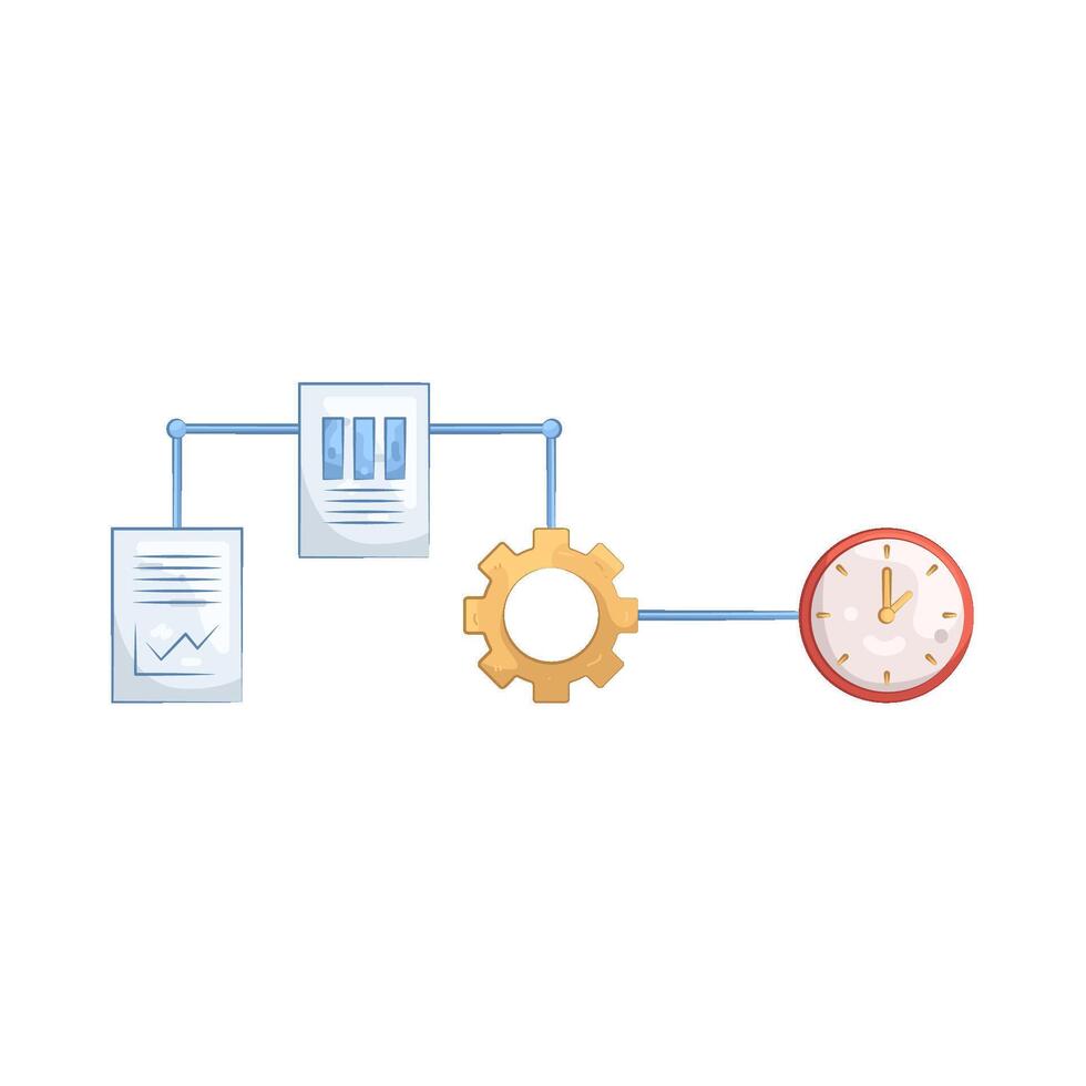 Workflow Automation Process Chart Diagram vector