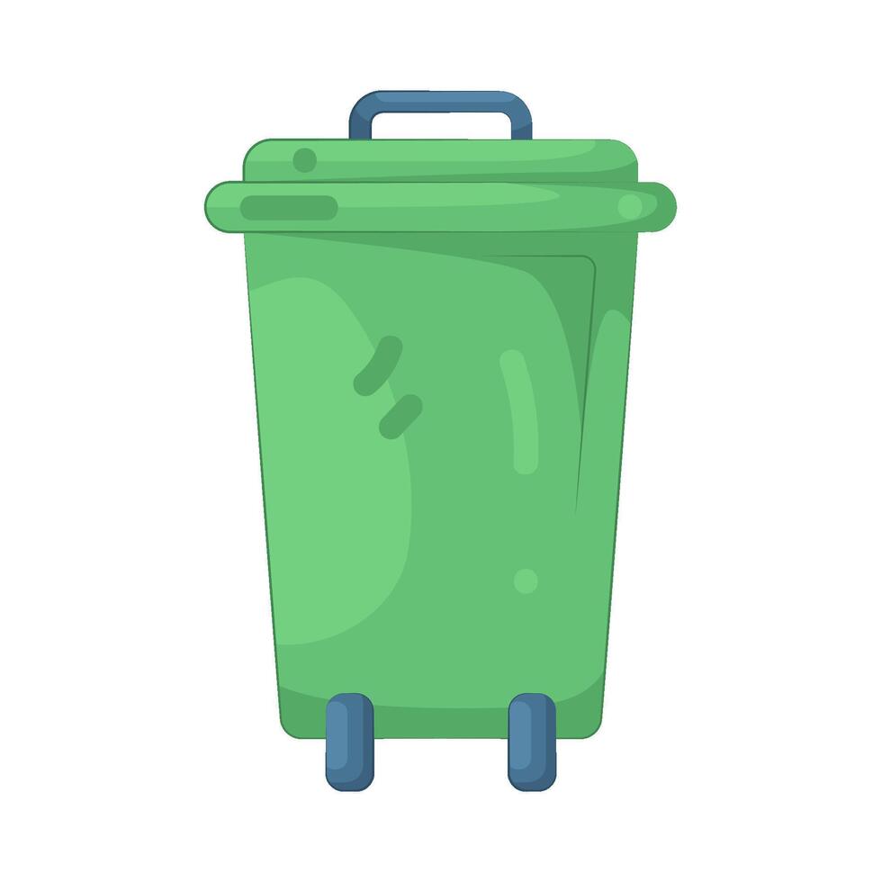 Green Trash Can illustration vector