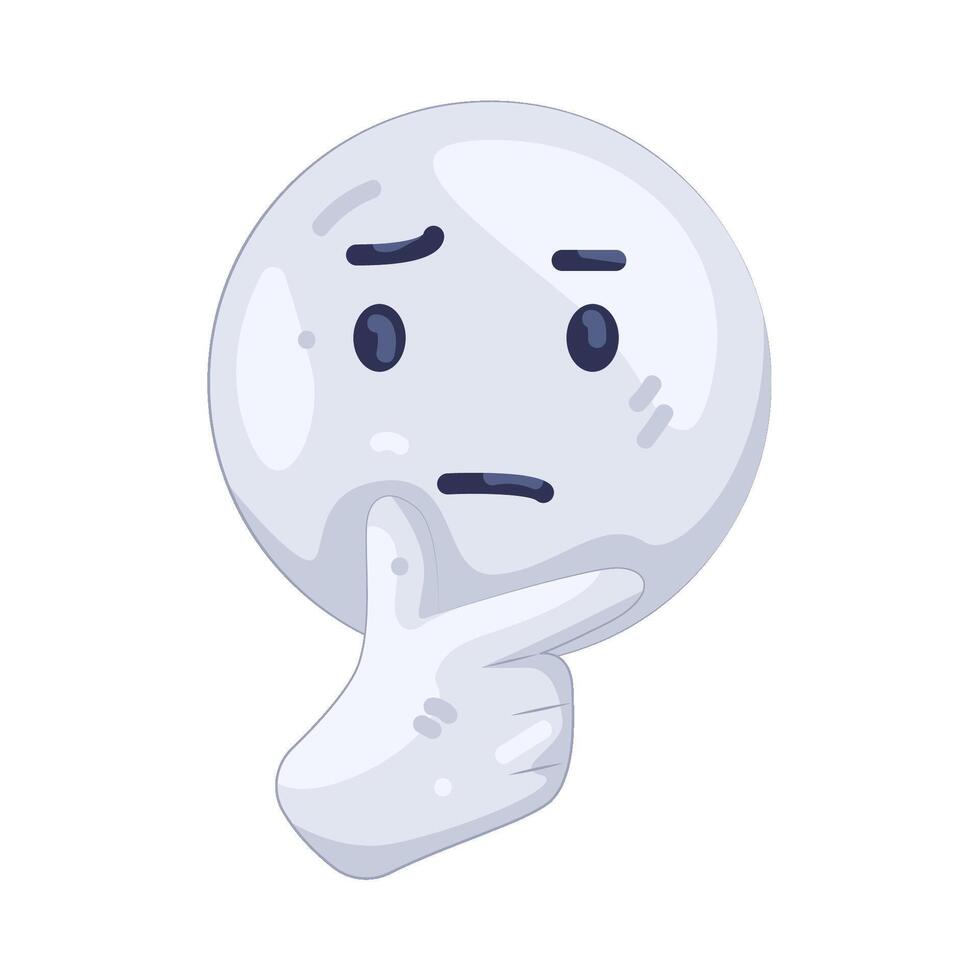 Emoji with a Thinking Expression vector