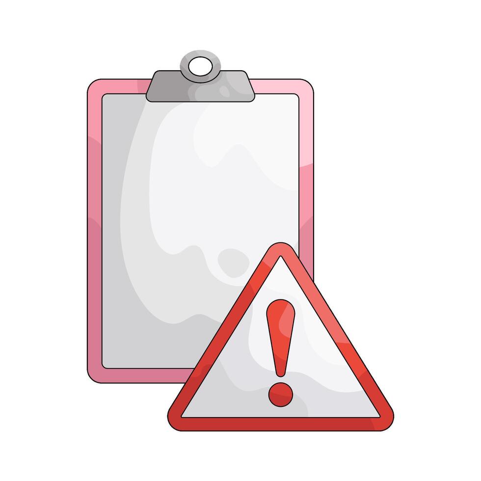 Clipboard with Warning Sign vector