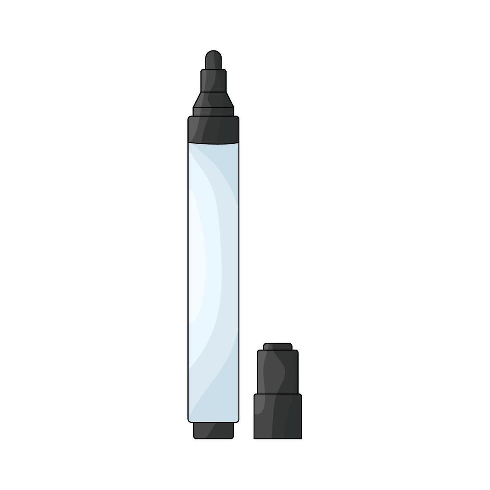 Black Marker With Cap Off vector
