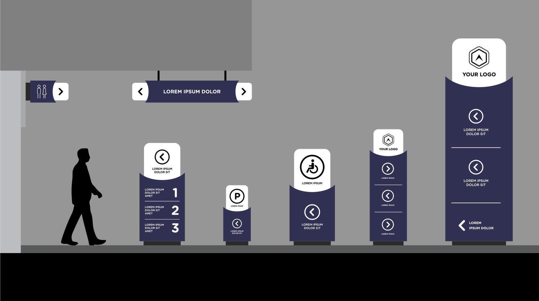 Set of signage vector