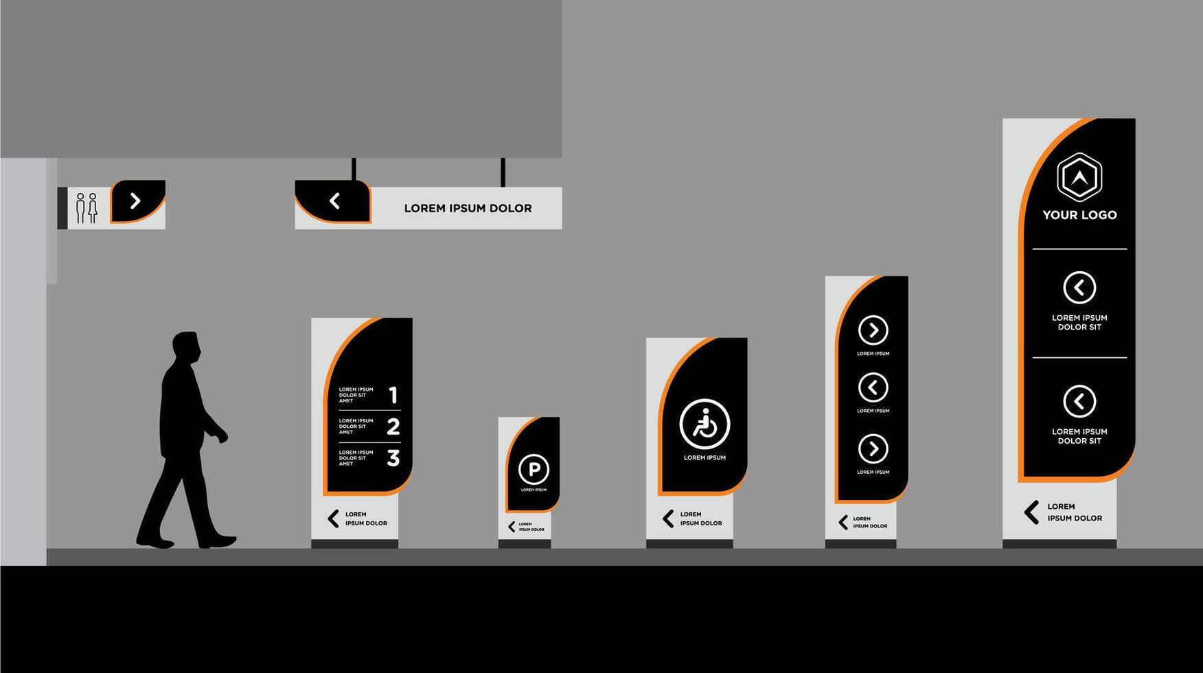 Digital signage collection pilon signage vector