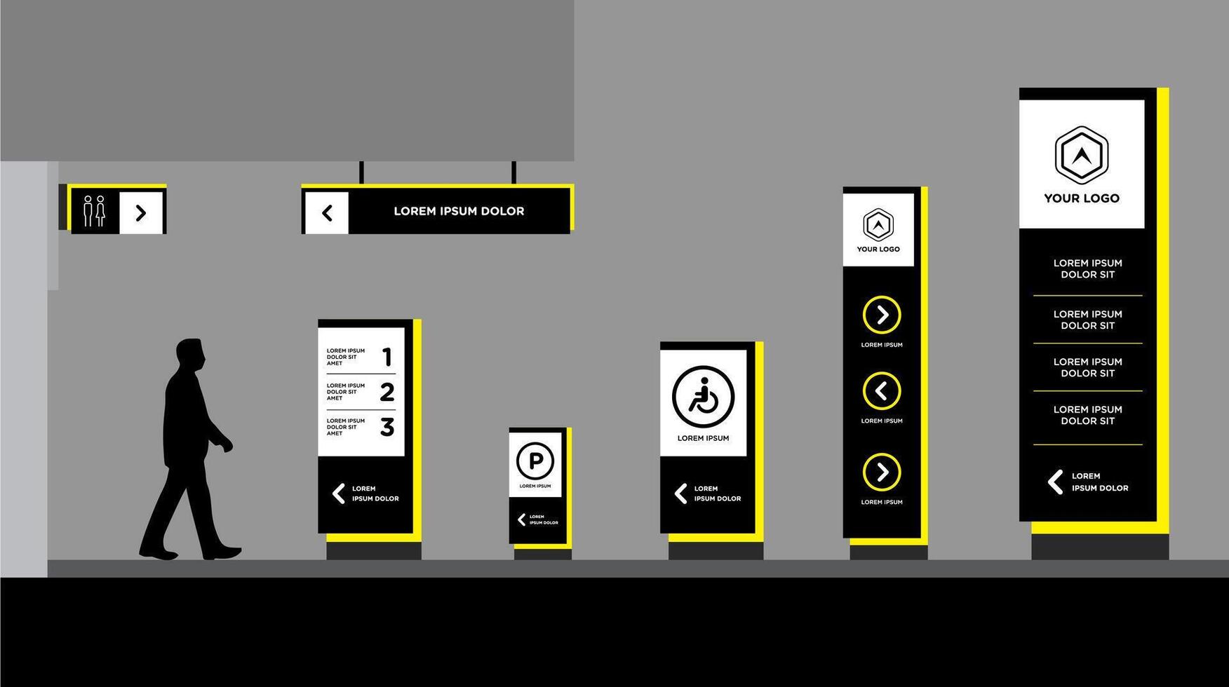 signage concept corporate identity template vector
