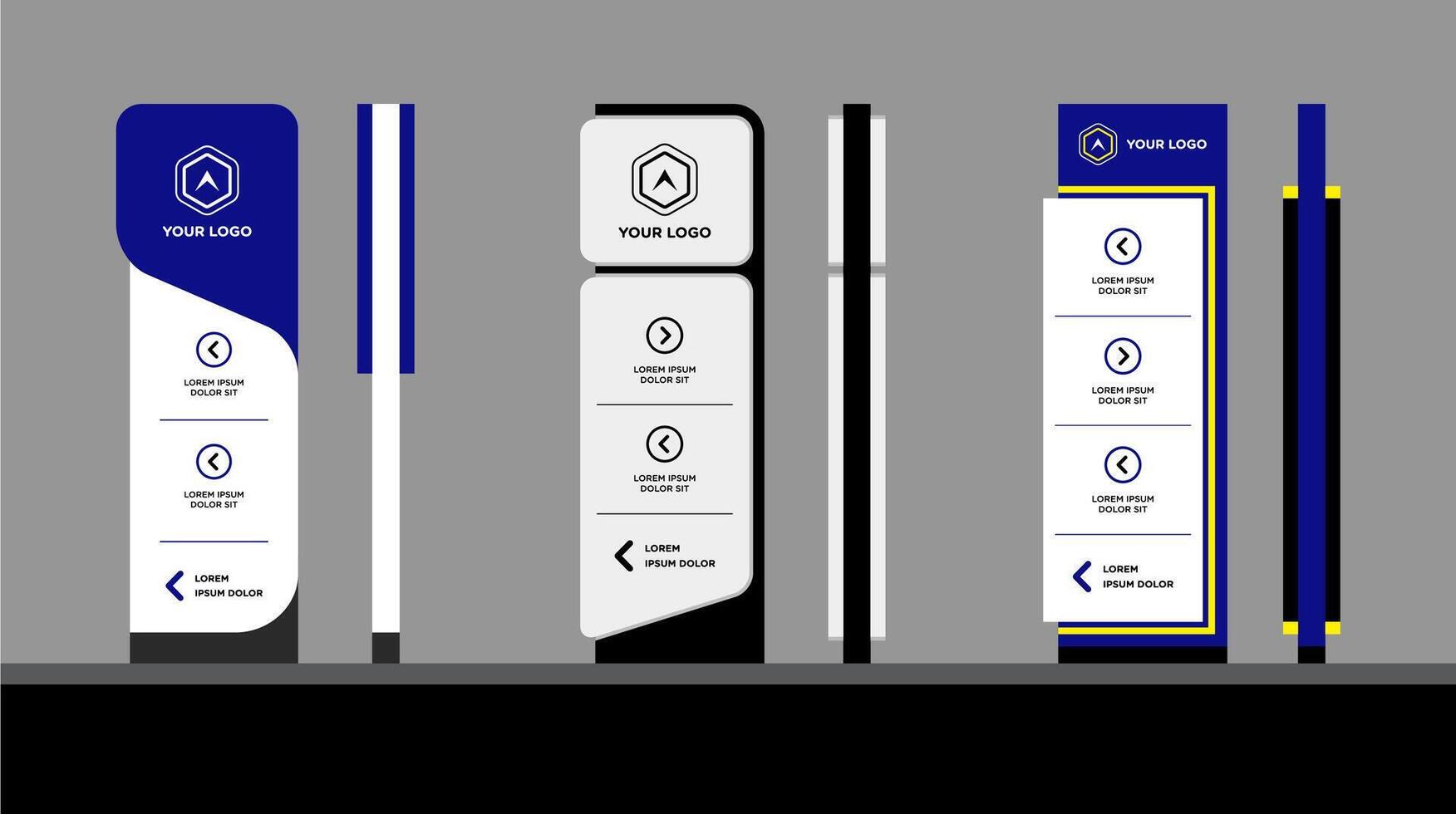 Indoor outdoor graphic traffic signage system vector