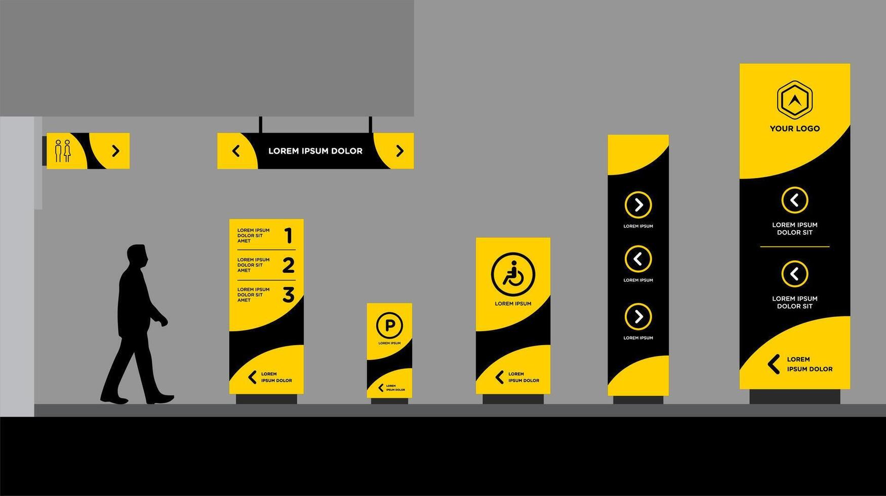Direction signs template vector