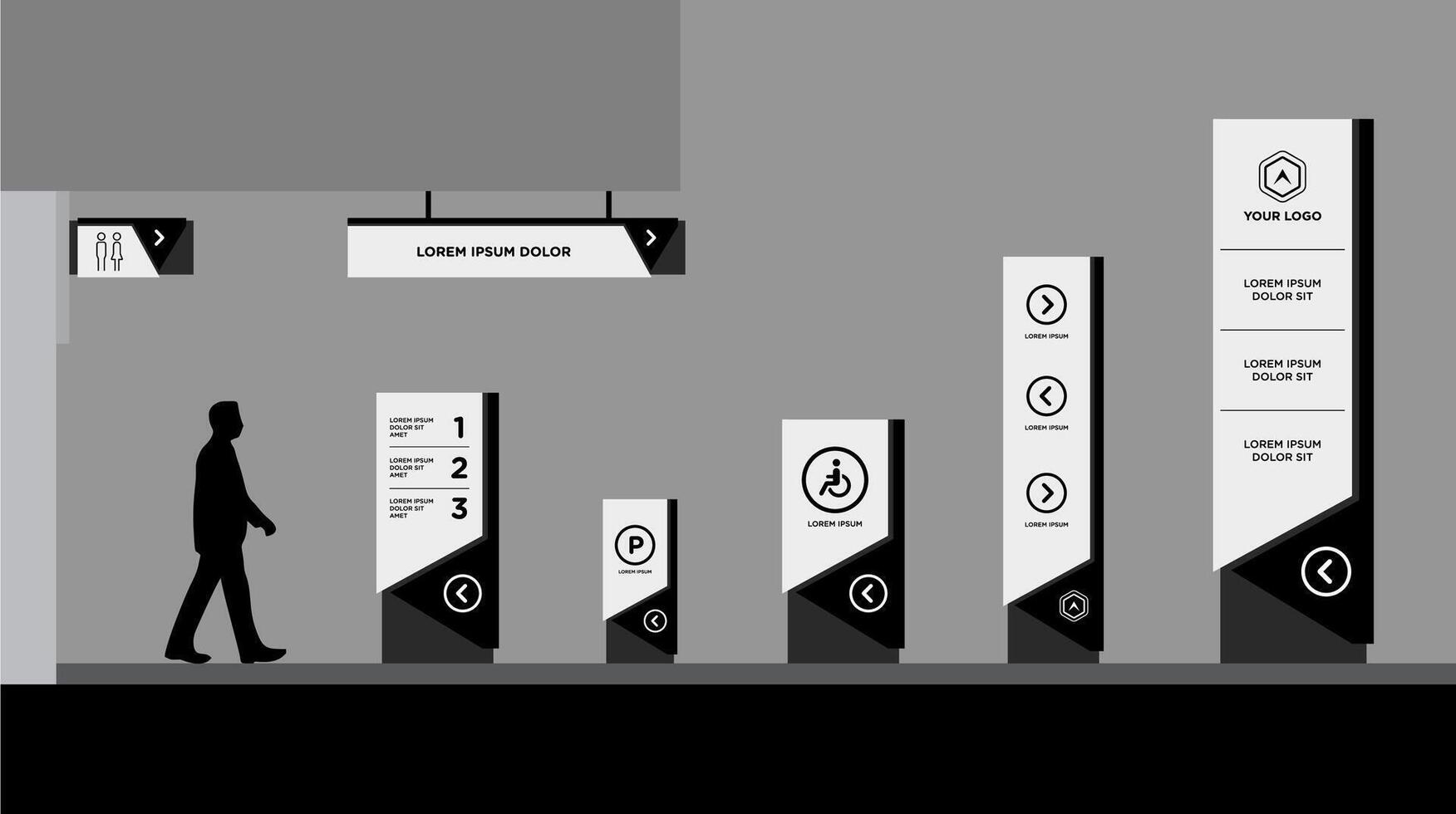 outdoor indoor Advertisement billboards set vector