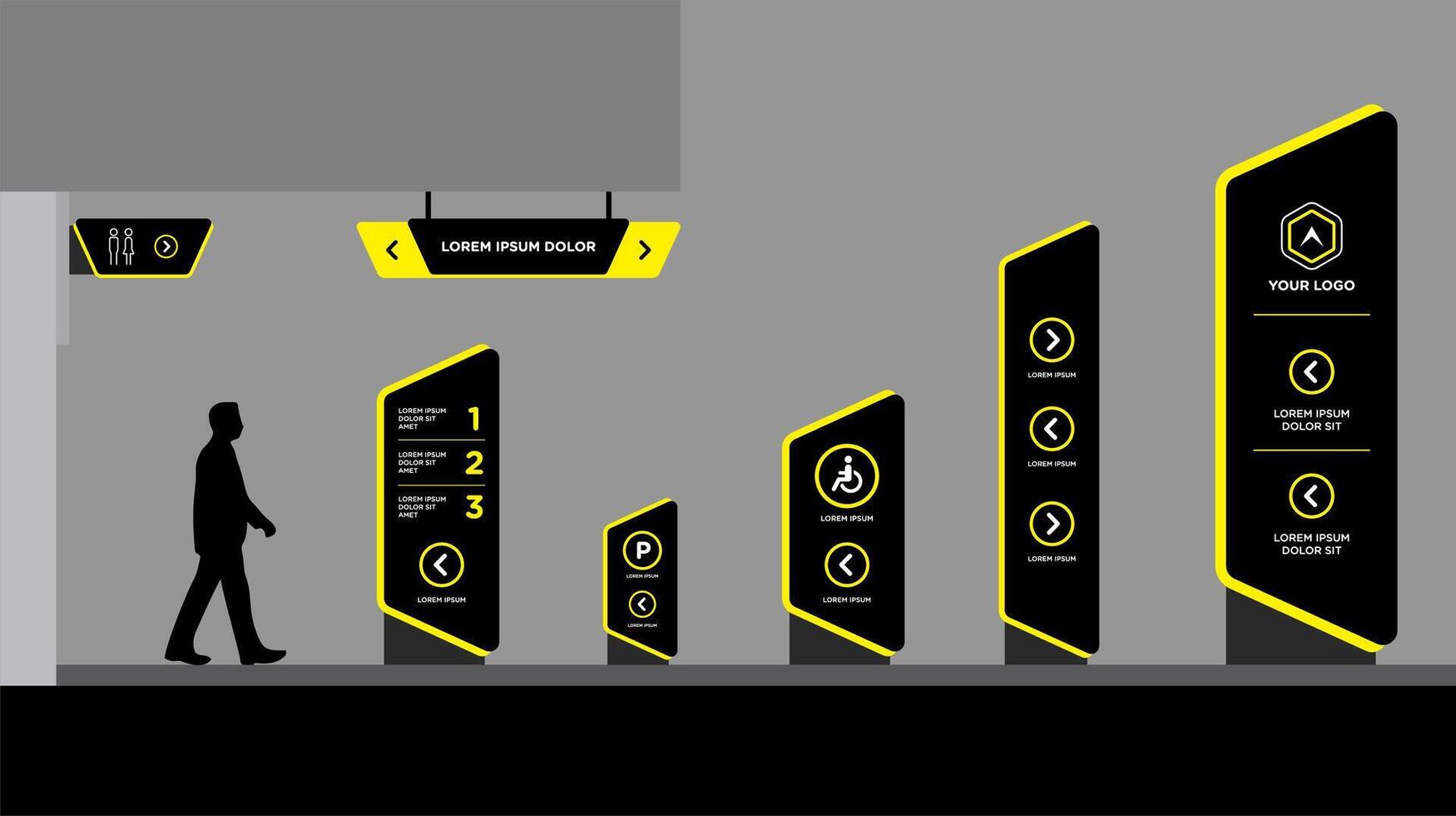 signage mockup traffict vector