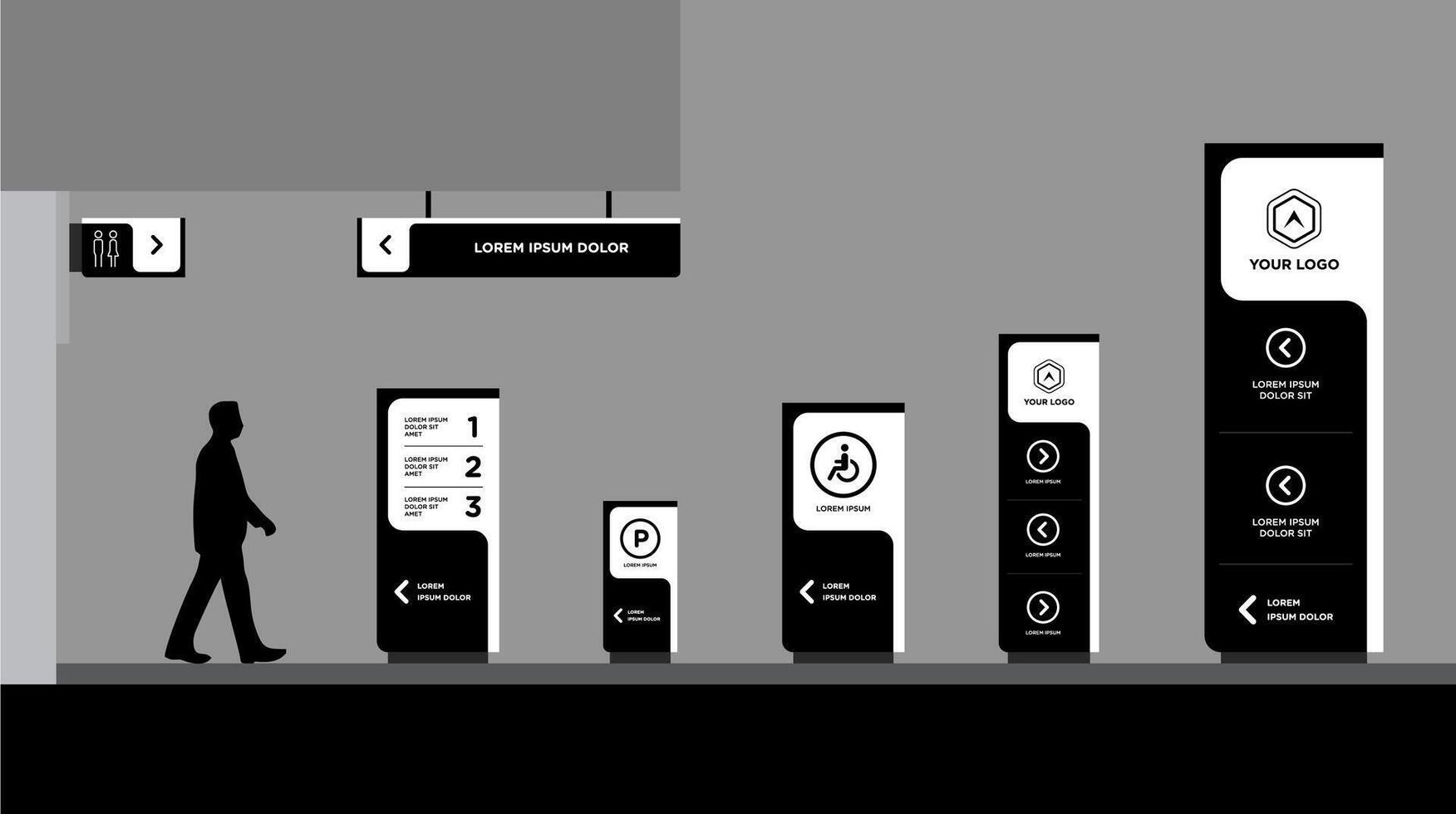set Direction signs Exterior and interior vector