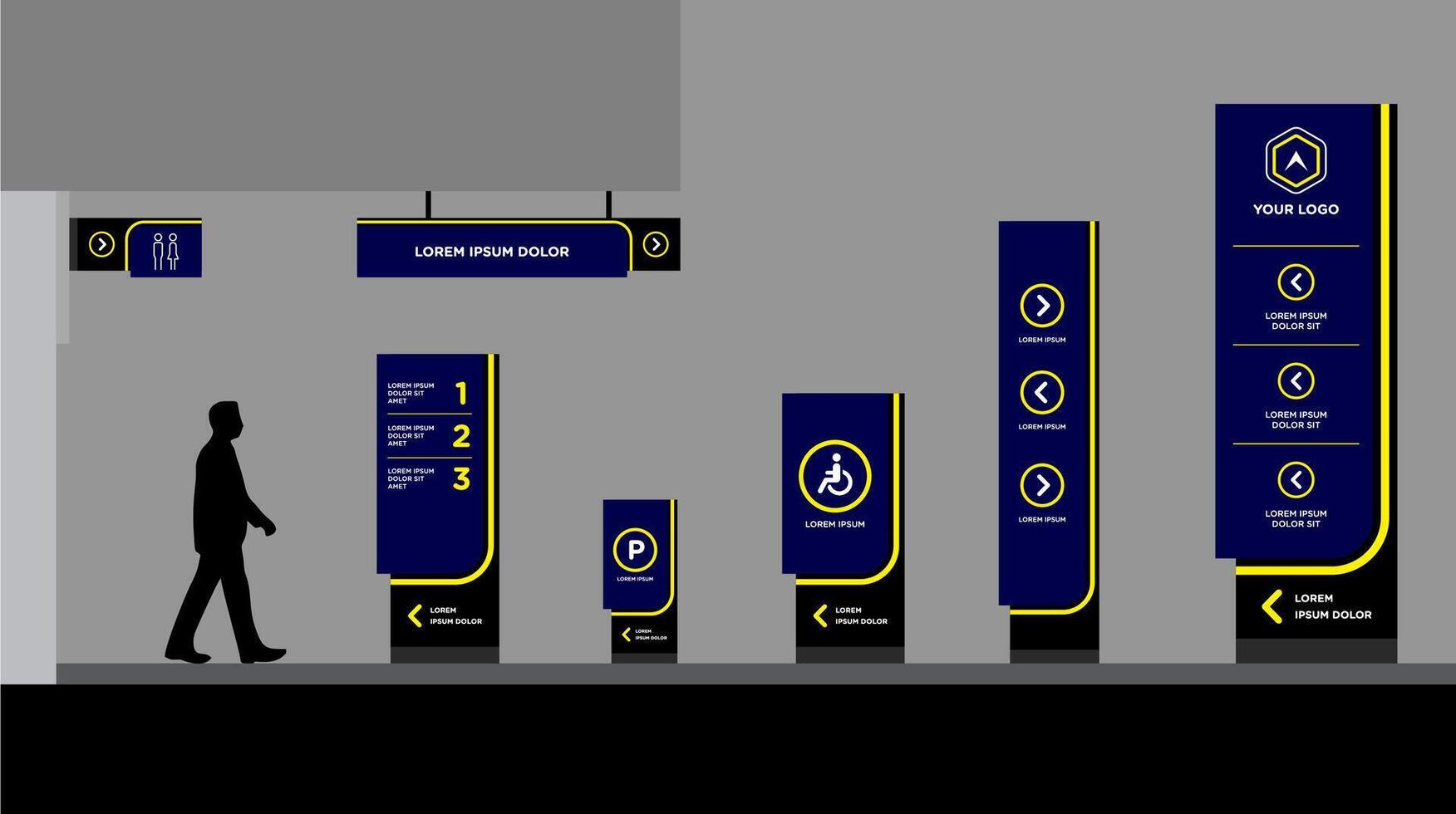 traffic signage for information vector