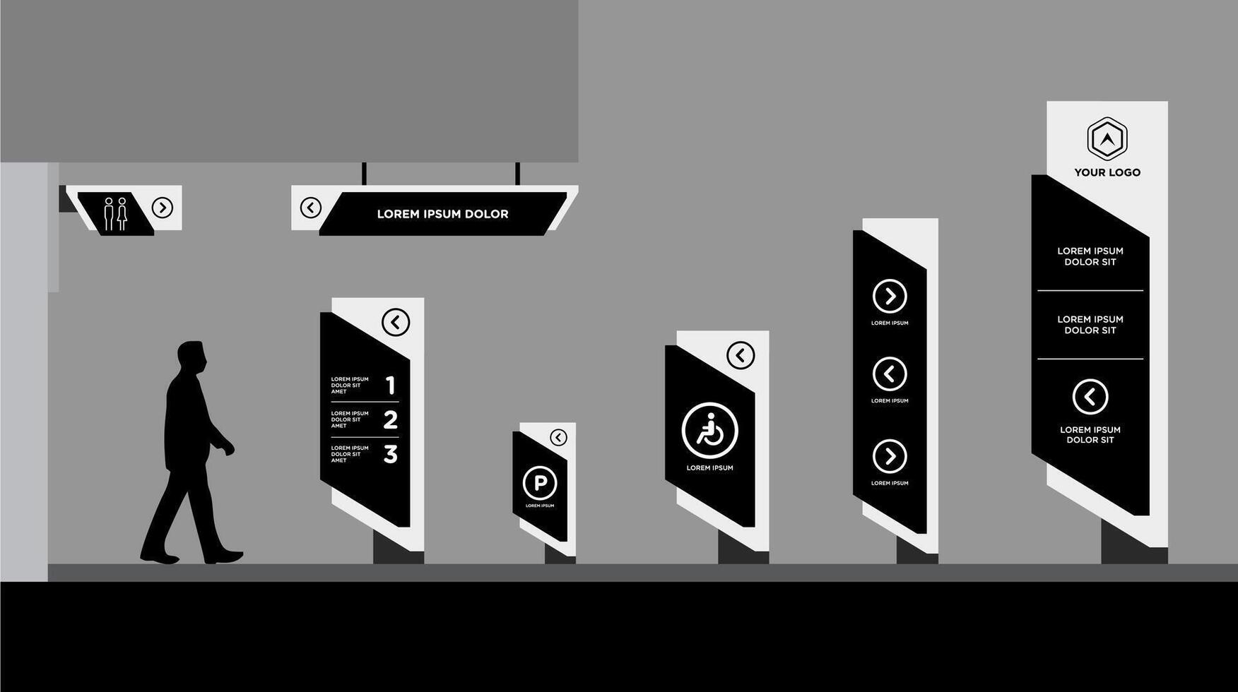 Wooden corporate identity concept signage vector