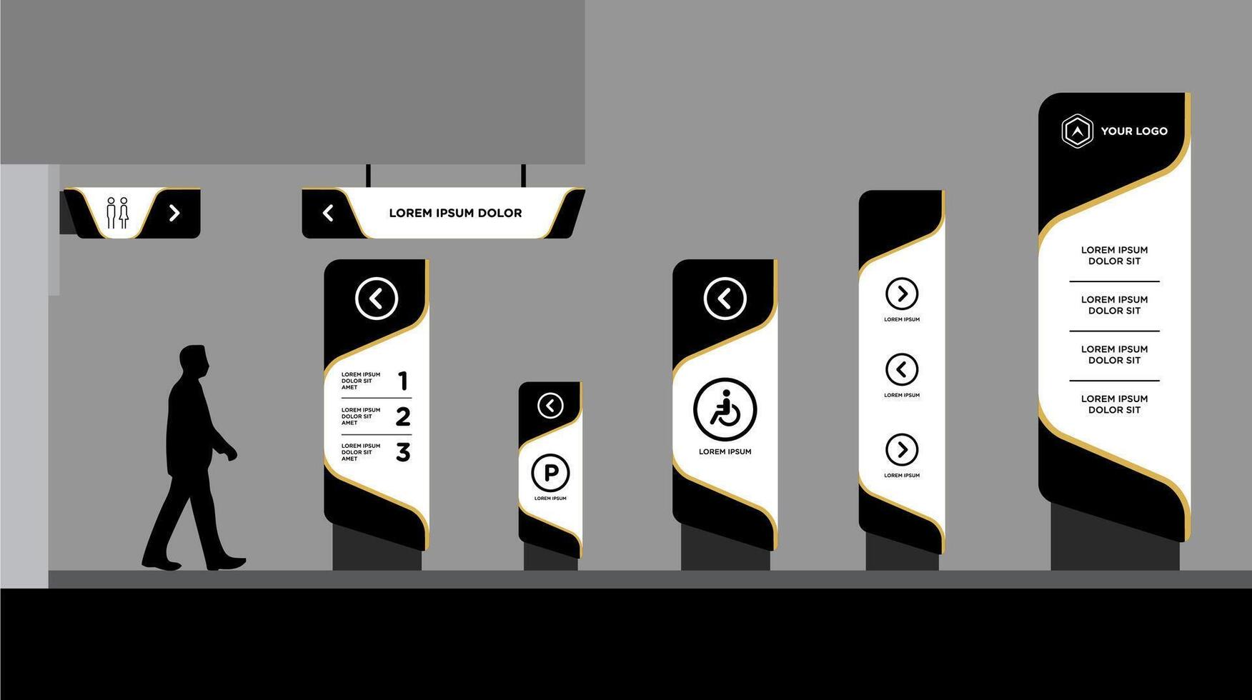 Business signage for direction vector