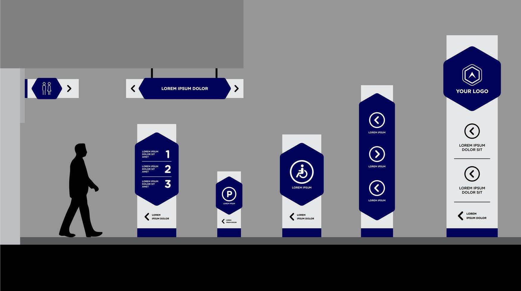 Information Kiosk Advertising Display Signage vector