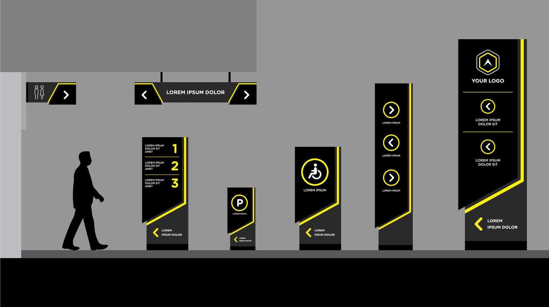 Digital signage traffict vector