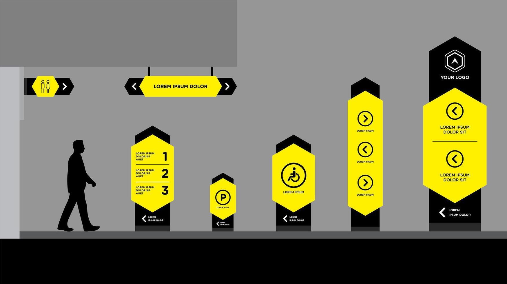 Advertisement billboards set business vector