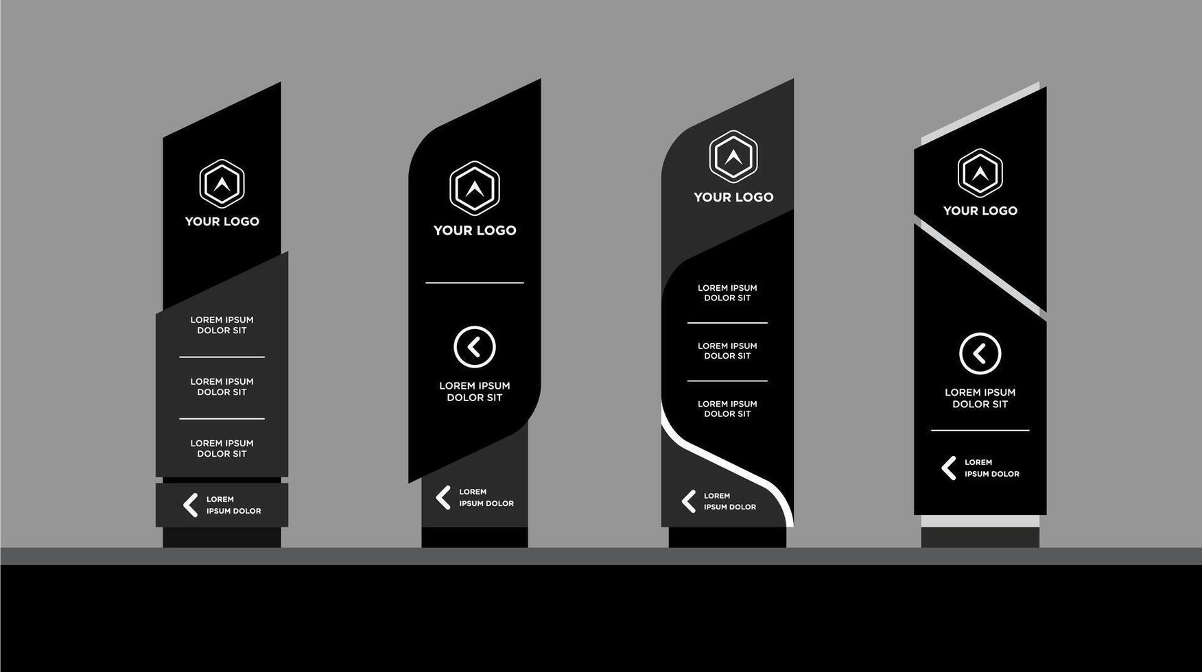 signage mockup set Direction signs vector