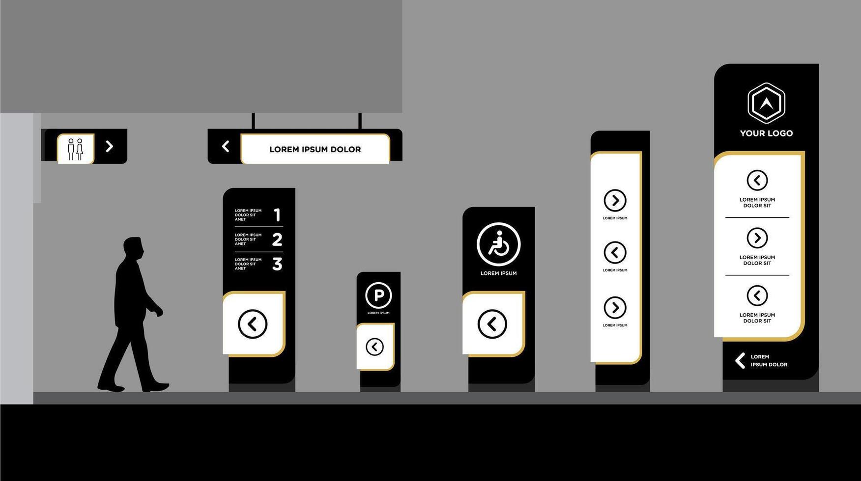 Business Signage and Wayfinding Designs vector