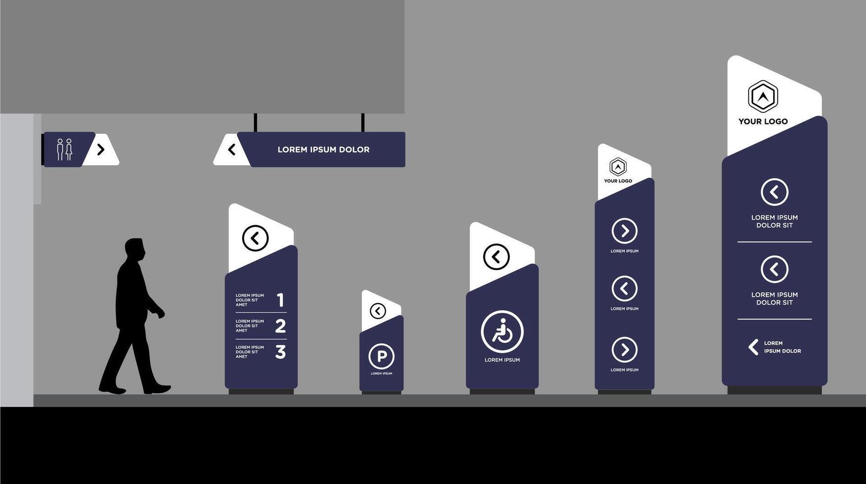 Design template signage concept corporate identity vector