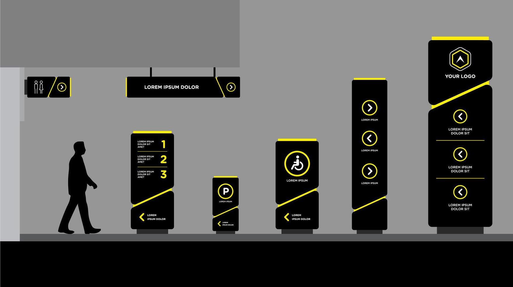 Traffict advertising set for street city promotion vector