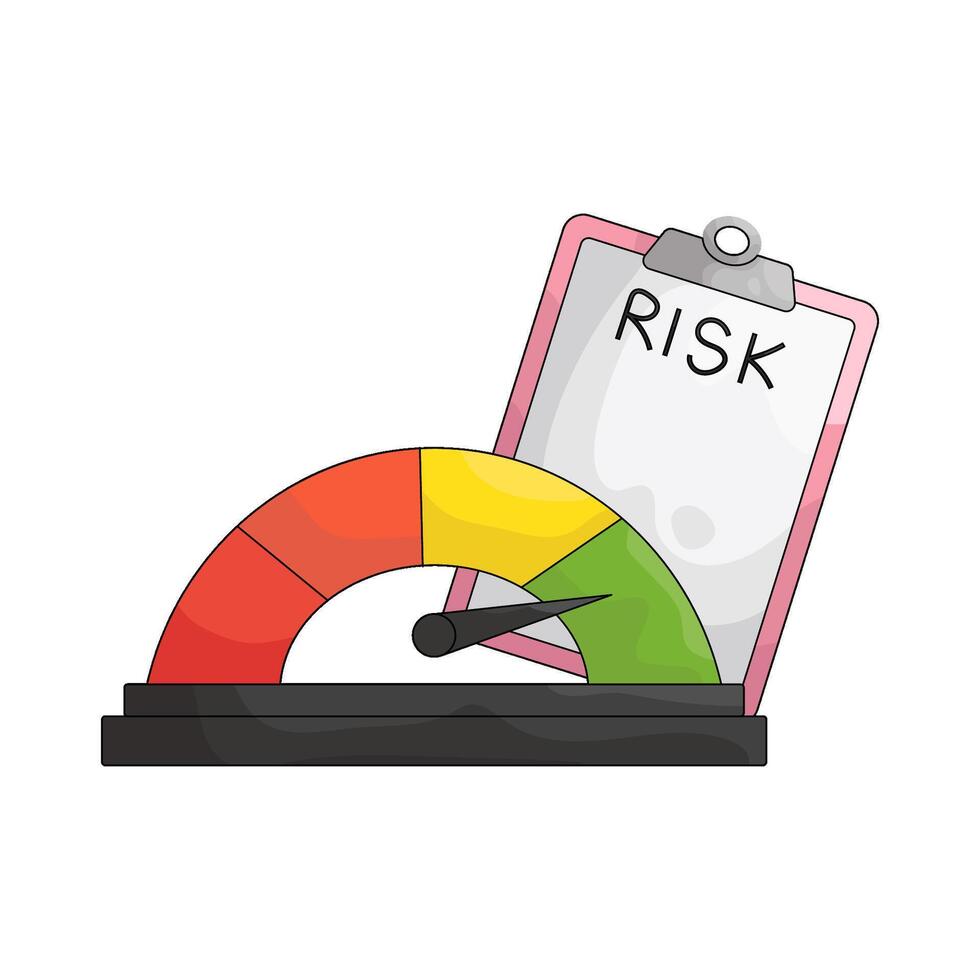 Risk Meter with Gauge and Clipboard vector