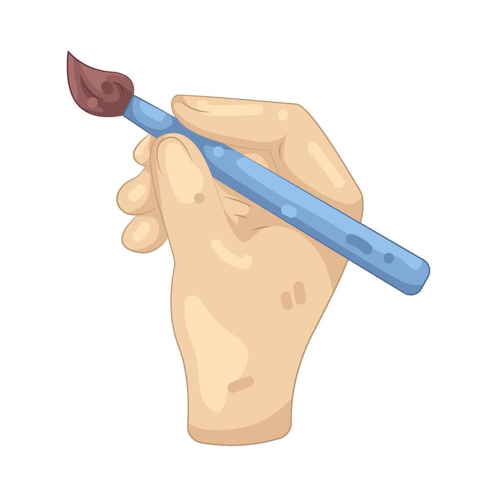Hand Holding Paintbrush vector