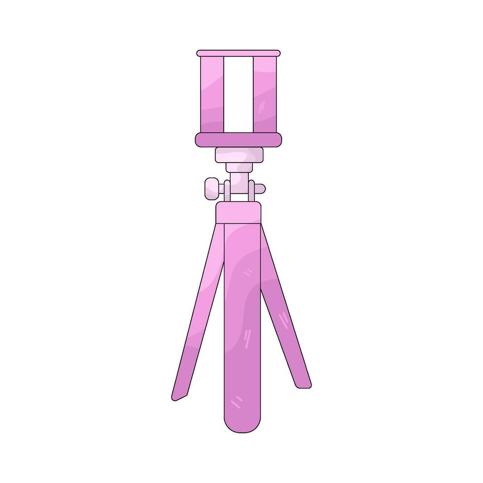 Pink Mobile Phone Tripod vector