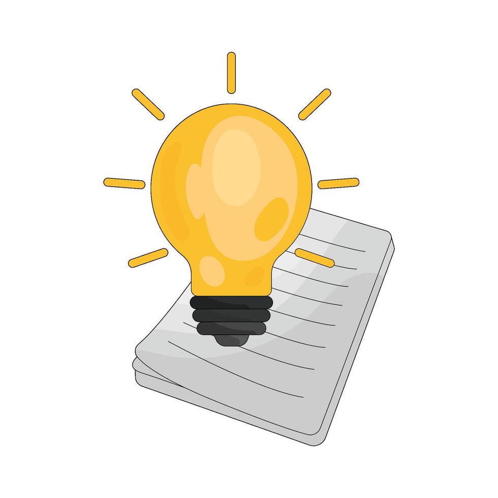 Glowing Yellow Lightbulb vector