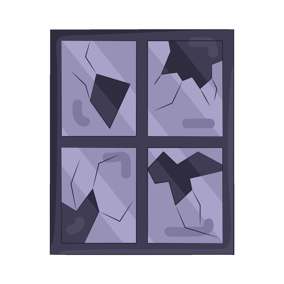 Broken Window with Shattered Glass vector