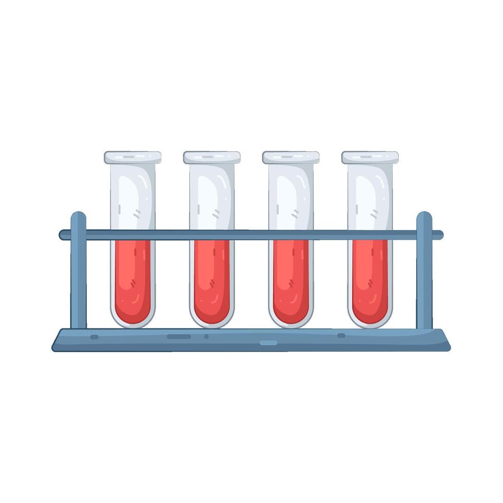 Test Tubes with Blood Samples in Rack vector