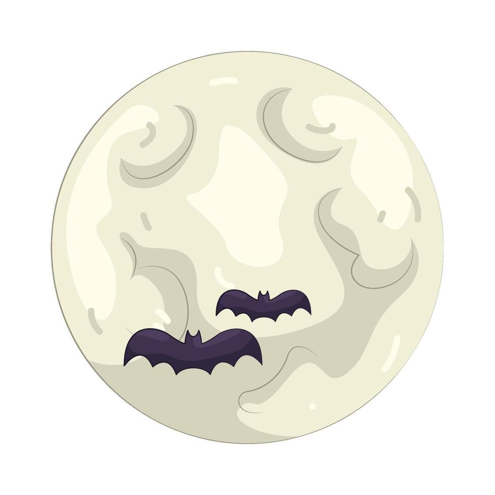 Moon with Bats vector
