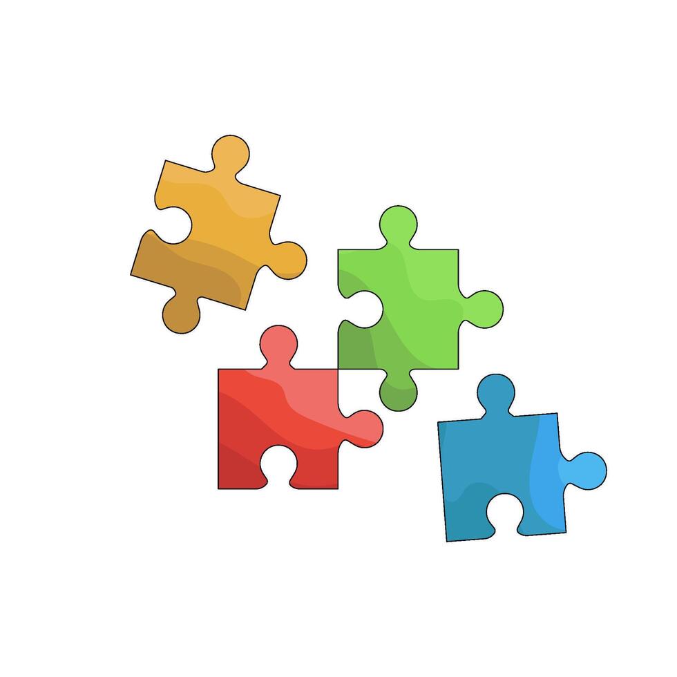 Connected Puzzle Pieces vector