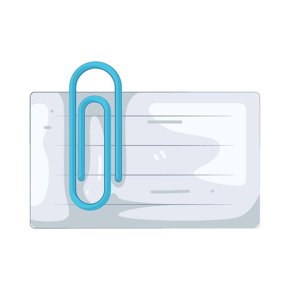 Paper Note with Blue Paper Clip vector