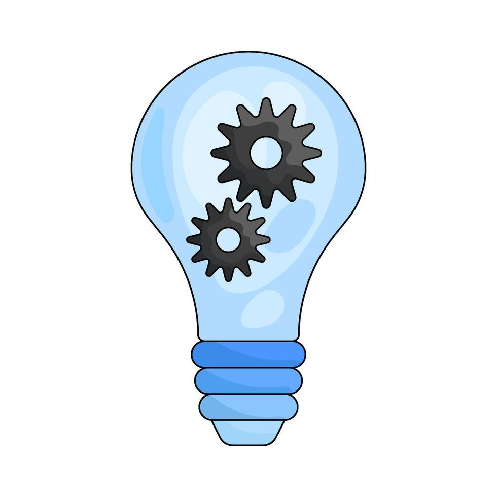 Light Bulb with Gears vector