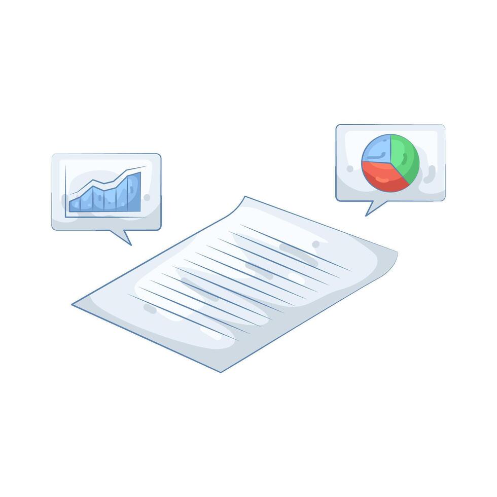 Data Analytics Report with Charts vector
