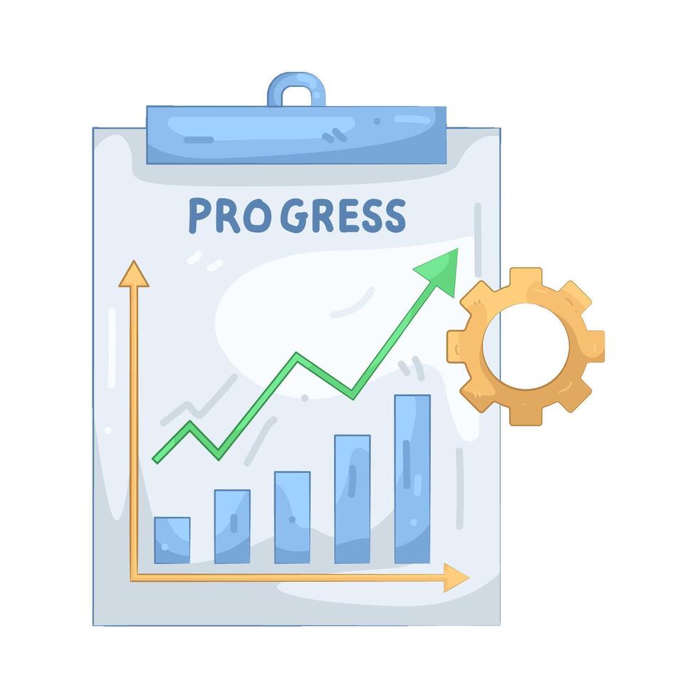 Progress Chart and Gear vector