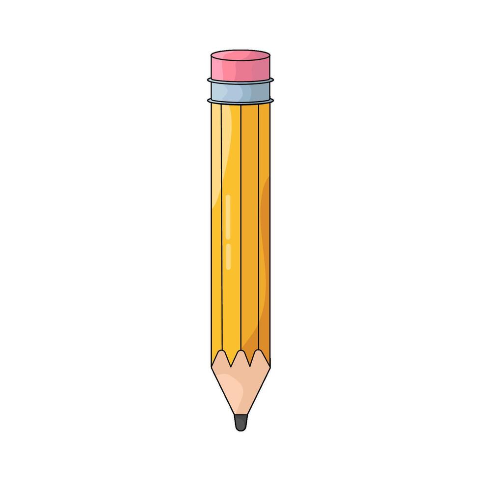 Yellow Pencil with Eraser vector