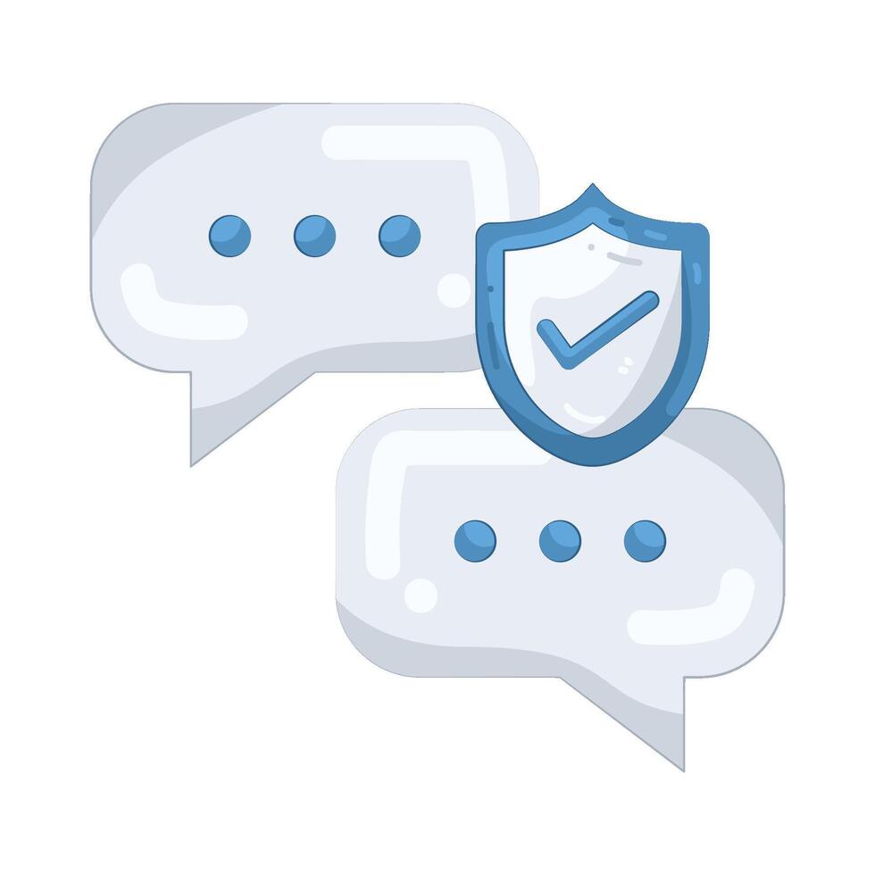 Chat Bubbles with Security Shield vector