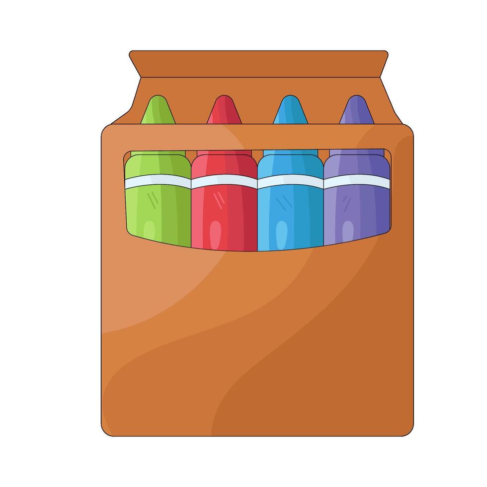 Box of Colorful Crayons vector